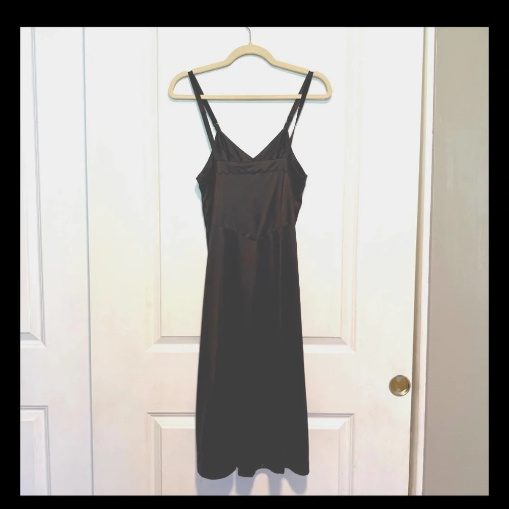 Vintage Sears Black Full Dress Slip Size 34 Tall Adjustable Straps - Picture 7 of 11